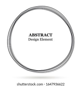Conjunto de círculos abstractos dibujados a mano para su diseño. Secuencia vectorial de líneas de círculo. Doodle circular negro aislado en el fondo blanco. Elemento de diseño del logotipo abstracto vectorial.