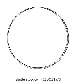 Conjunto de círculos abstractos dibujados a mano para su diseño. Secuencia vectorial de líneas de círculo. Doodle circular negro aislado en el fondo blanco. Elemento de diseño del logotipo abstracto vectorial.