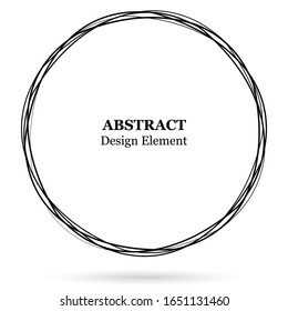 Conjunto de círculos abstractos dibujados a mano para su diseño. Secuencia vectorial de líneas de círculo. Doodle circular negro aislado en el fondo blanco. Elemento de diseño del logotipo abstracto vectorial.