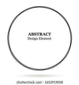 Conjunto de círculos abstractos dibujados a mano para su diseño. Secuencia vectorial de líneas de círculo. Doodle circular negro aislado en el fondo blanco. Elemento de diseño del logotipo abstracto vectorial.