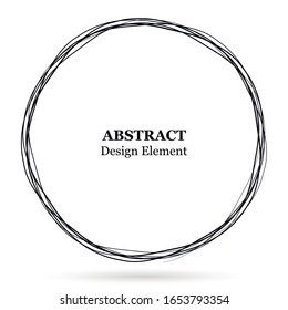 Conjunto de círculos abstractos dibujados a mano para su diseño. Secuencia vectorial de líneas de círculo. Doodle circular negro aislado en el fondo blanco. Elemento de diseño del logotipo abstracto vectorial.