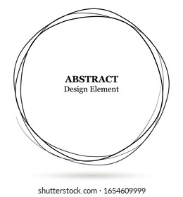 Set of abstract hand drawn circles for your design. Scribble circle lines vector. Black circular doodle isolated on the white background. Vector abstract logo design element.