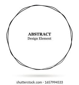 Conjunto de círculos abstractos dibujados a mano para su diseño. Secuencia vectorial de líneas de círculo. Doodle circular negro aislado en el fondo blanco. Elemento de diseño del logotipo abstracto vectorial.