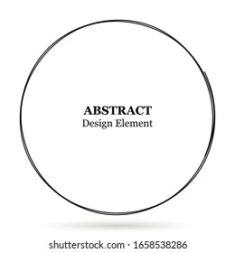 Set of abstract hand drawn circles for your design. Scribble circle lines vector. Black circular doodle isolated on the white background. Vector abstract logo design element.