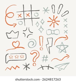 Set of Abstract Hand Drawn Doodle for Design Element