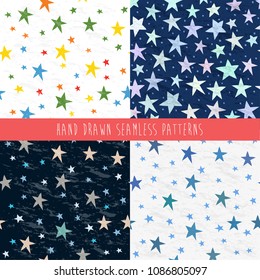 Set of abstract hand drawn patterns. Vector illustration.