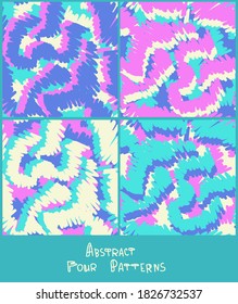 Conjunto de patrones abstractos de color sin fisuras dibujados a mano