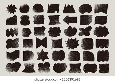 Set abstract hand drawn various shapes and doodles. Modern trendy vector illustration