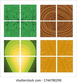 a set of abstract hand made pattern