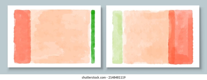 Conjunto de ilustraciones abstractas pintadas a mano para postales, banner de medios sociales, diseño de portada de folletos o fondo de decoración de paredes. Pintura Resumen Moderna. Patrón de vector