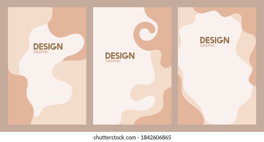 conjunto de diseño abstracto de plantilla de forma marrón-rosa dibujada a mano. Diseñar ilustración vectorial. Es bueno para anuncios, portadas, invitaciones, banner, pancartas, folletos, afiches, tarjetas, volantes y publicaciones en medios sociales.