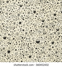 Set of abstract hand-drawn elements . Collection of small objects. Seamless pattern. Vector illustration.