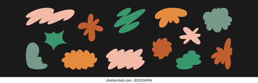 Set of abstract hand-drawn shapes. Modern vector illustration.  Design Elements, Organic Shapes, Abstract Backgrounds. All elements are isolated