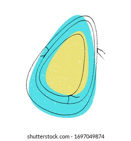 Set of abstract handmade stitched frames. Liquid oval shapes, blobs in wavy design for Easter. Egg for Pascha holiday. Thread seams. Isolated on white. Vector stock illustration EPS 10