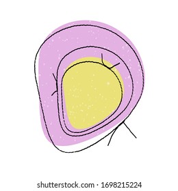 Set of abstract handmade stitched frames. Liquid oval shapes, blobs in wavy design for Easter. Egg for Pascha holiday. Thread seams. Isolated on white. Vector stock illustration EPS 10