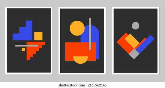 Un conjunto de ilustraciones abstractas pintadas a mano para la decoración de las paredes. Estilo boho. Postales, carteles en redes sociales. El fondo del diseño de la portada del folleto. Pintura abstracta moderna.
