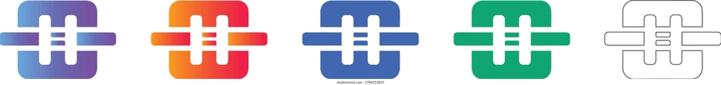 Set of Abstract Hash Symbol Icons in Multiple Styles vol 3272
