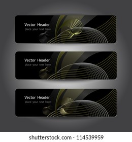 Set of abstract header design, banners