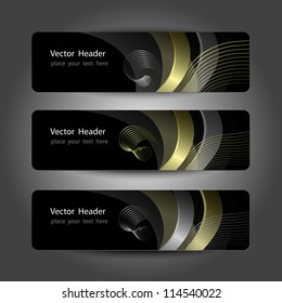 Set of abstract header design, banners