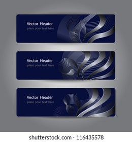 Set of abstract header design, banners