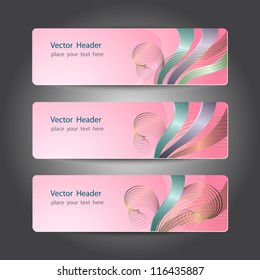 Set of abstract header design, banners