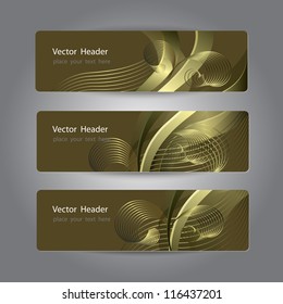 Set of abstract header design, banners