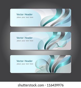 Set of abstract header design, banners