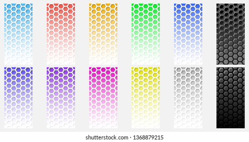 Set Of Abstract Hexagon Background