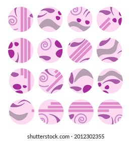 Set of abstract highlighter covers in pink purple shades vetor illustration