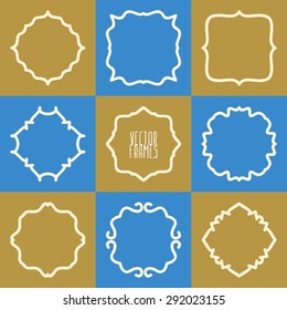 Set of abstract hipster logo badges frames. Vector illustration