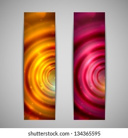 set of abstract holiday glowing banners