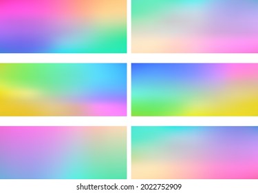 Set of abstract holographic background. Vector illustration. 