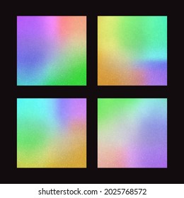 Set of abstract holographic backgrounds. Vector illustration. 