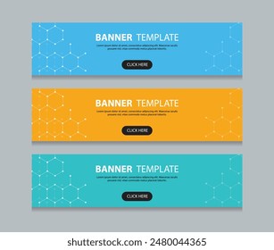 Set of abstract horizontal background for web banner design template gradients color. Suitable for web ads. Vector illustration with Space to add pictures.