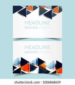 Set of abstract  horizontal banners with geometric shape.