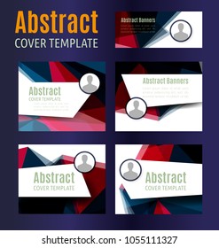 Set of abstract  horizontal banners with geometric shape.