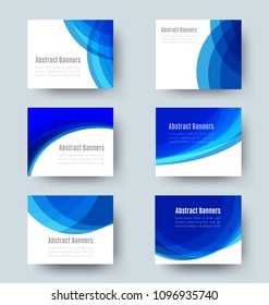 Set of abstract  horizontal banners with wavy shape.