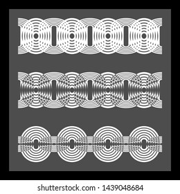 Set of abstract horizontal vector seamless line borders.