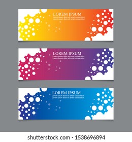 Set of abstract horizontal web banner templates