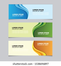 Set of abstract horizontal web banner templates