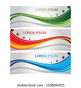 Set of abstract horizontal web banner templates