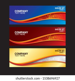 Set of abstract horizontal web banner templates