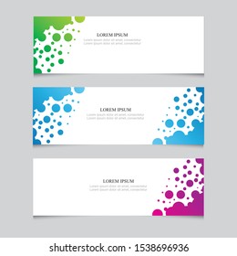 Set of abstract horizontal web banner templates