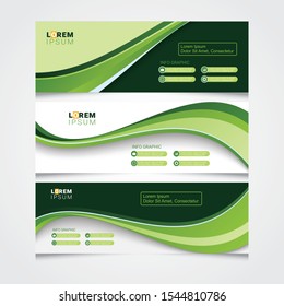 Set of abstract horizontal web banner templates