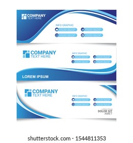 Set of abstract horizontal web banner templates