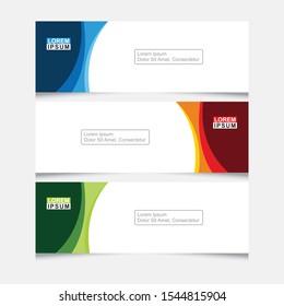 Set of abstract horizontal web banner templates
