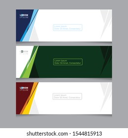 Set of abstract horizontal web banner templates
