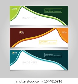 Set of abstract horizontal web banner templates