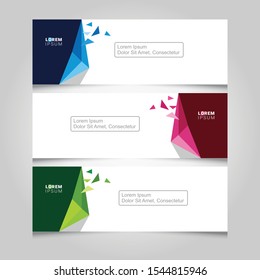Set of abstract horizontal web banner templates