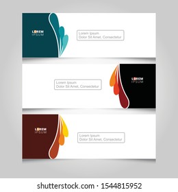 Set of abstract horizontal web banner templates